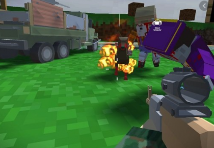 Blocky Zombie And Vehicle Shooting